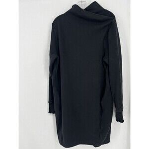 Athleta Cozy Karma Black Sweatshirt Dress L Fleece Pockets Cozycore 882071